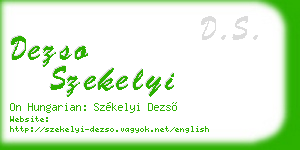dezso szekelyi business card